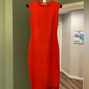 Red orange bodycon midi/maxi ZARA dress